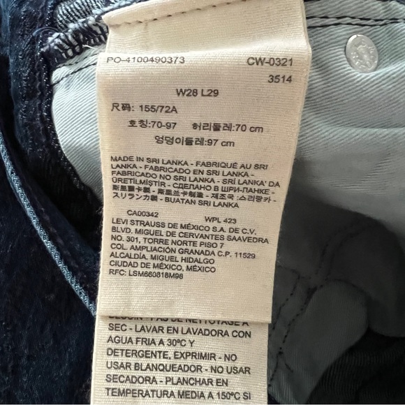 Levi’s 70s Ultra High Rise Slim Straight Leg Jeans Dark Wash Embroidered… - Picture 11 of 13